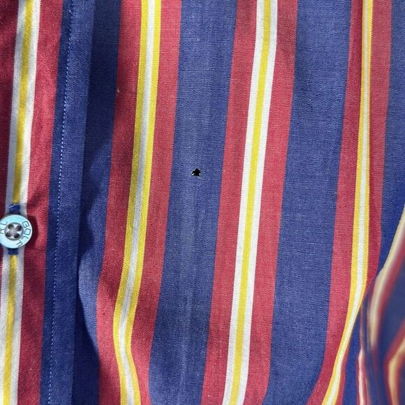 Ralph Lauren Golf Mens Tilden Button Down Shirt size XL Blue Red Striped READ - Picture 3 of 6